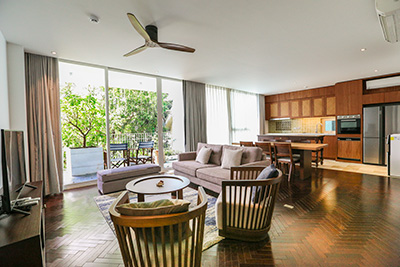 Green view 3 bedroom apartment for rent in Prime area in To Ngoc Van St, Tay Ho