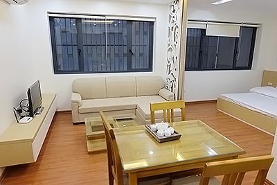 Bright and airy studio serviced apartment in Dao Tan, Ba Dinh