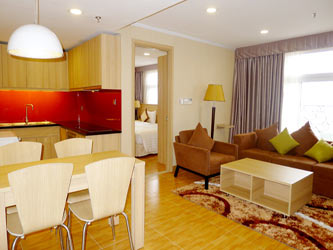 Căn hộ dịch vụ 2 phòng ngủ hiện đại sang trọng cho thuê tại khách sạn Candel , Đội Cấn , Ba Đình , Hà Nội