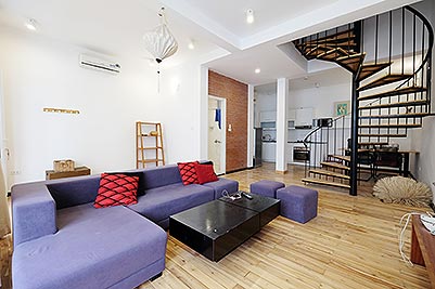 Charming style 2 bedroom duplex apartment in Xom Chua, Tay Ho