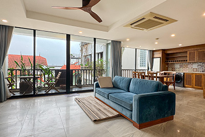 Charming Top-Floor 2-Bedroom Apartment for Rent in Tay Ho