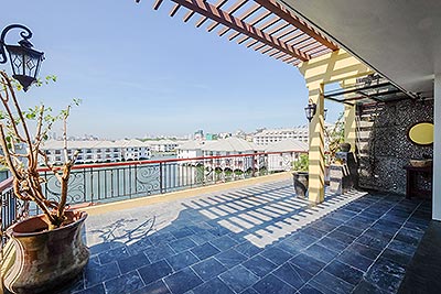 Garden house with top floor terrace overlooking West lake in Tay Ho