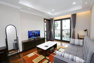 High floor 1-bedroom apartment with big balcony on Bui Thi Xuan Street