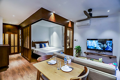 Cho thuê căn hộ 1 phòng ngủ phong cách Đông Dương tại Hoàn Kiếm