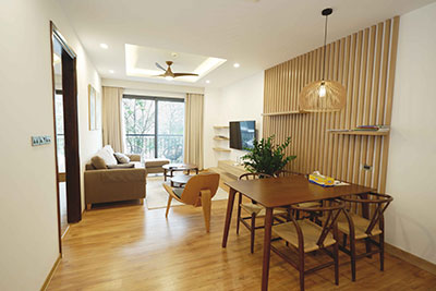 Japanese style, Ngoc Khanh lake view two bedroom apartment for rent 