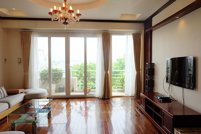Lake front 04BRs house for rent at Nguyen Dinh Thi St, Ba Dinh District 6