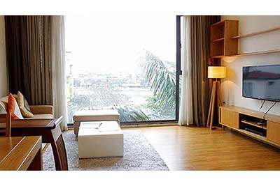 Lake view 1-bedroom apartment for rent in Ba Dinh, close to Lotte Center Hanoi