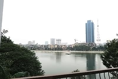 Lake view 01BR serviced apartment at Pham Huy Thong St, balcony