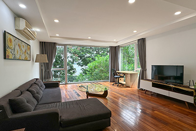 Lake view  apartment for rent in Tay Ho with 2 bright and airy bedrooms