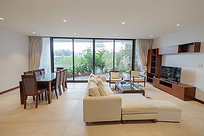 Lake view apartment in Yen Phu Village, spacious balcony