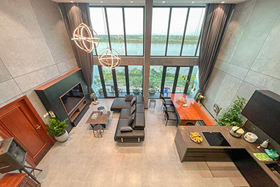 Magnificient Red River view 5-bedroom duplex penthouse on An Duong Vuong
