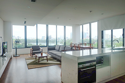 Modern 2-Bedroom Apartment with Lake View for Rent in Dong Da, Hanoi