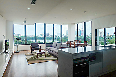 Modern 2-Bedroom Apartment with Lake View for Rent in Dong Da, Hanoi