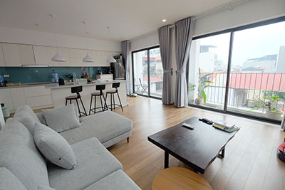 Modern 3-bedroom duplex apartment with big terrace in Tay Ho