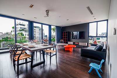 Modern top floor 3 bedroom apartment with large balcony in Tay Ho