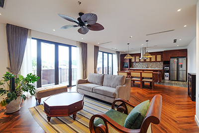 New Indochina style apartment for rent with 3 bedrooms in Truc Bach, Hanoi