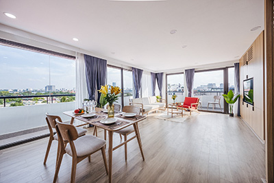 Stunning Top-Floor 1-Bedroom Apartment with West Lake View for rent in Tay Ho