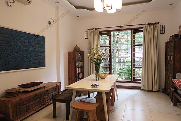 Tay Ho Villa for rent with outdoor Pool, courtyard, open surrounding, hard wood floor 14