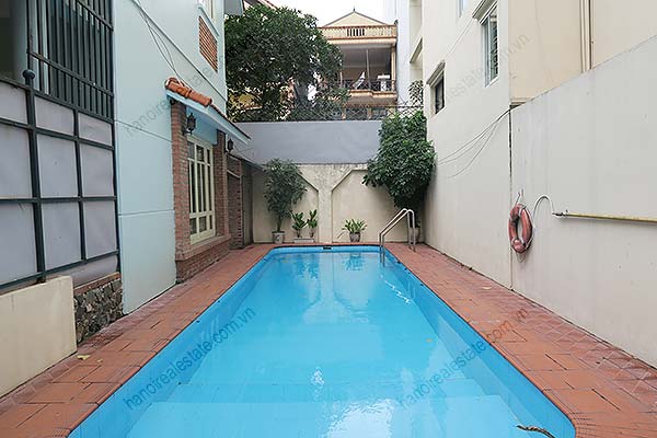 Tay Ho Villa for rent with outdoor Pool, courtyard, open surrounding, hard wood floor 8