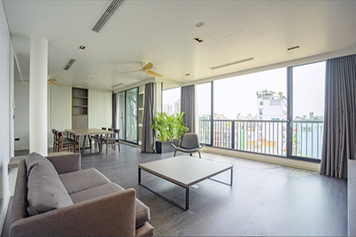 Top floor Duplex 3-bedroom apartment on Trinh Cong Son, lake view