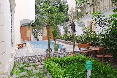 Villa for rent in Tay Ho, Hanoi, outdoor pool, large courtyard and terrace