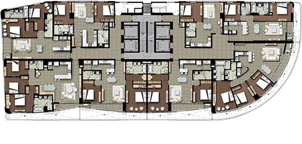 Watermark Hanoi Apartment 3 Floor plan