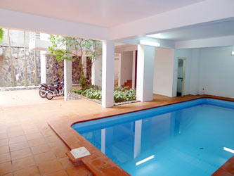 House for rent in Tay Ho, Well designed, courtyard and big swimming pool